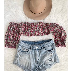 Shein Floral Cropped Top